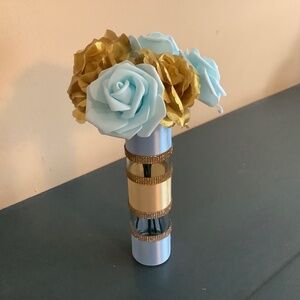 Roses bud vase embellished with ribbon and rhinestones…custom made